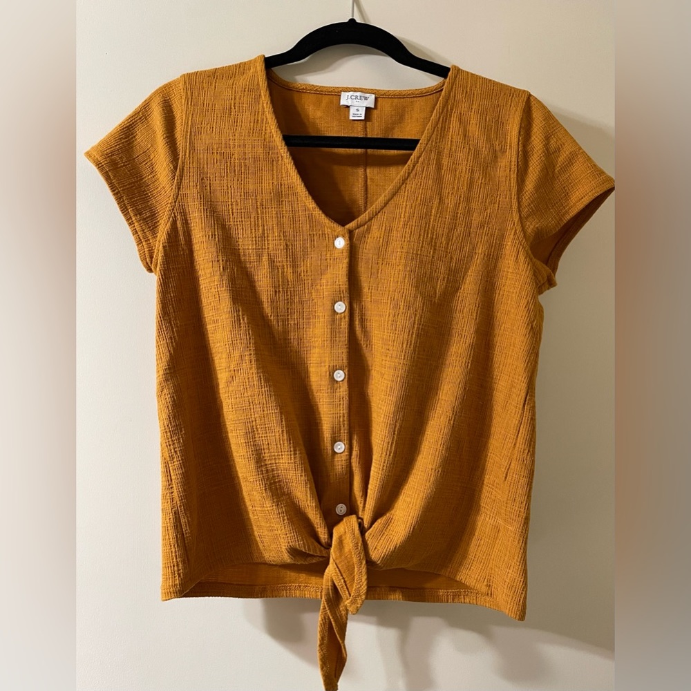 Beautiful J. Crew autumn top with front tie
